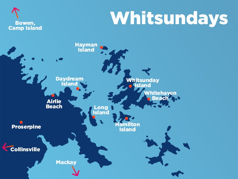 Sailing the Whitsundays - A Journey Through Paradise - map